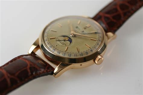 1950's vintage rolex 18k rose gold triple date chronograph